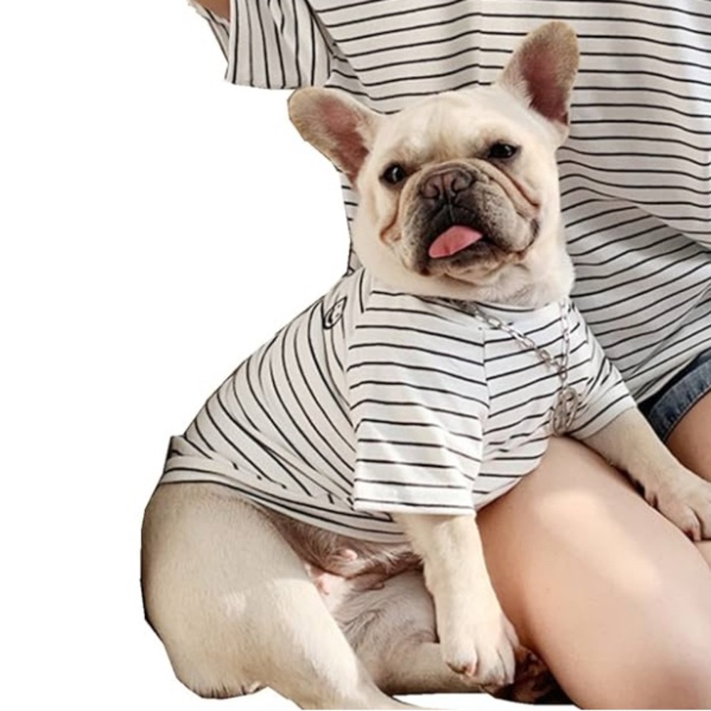 P3 NWT Seven & Heaven White Striped Dog Shirt‎ - Size: 4XL